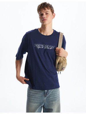 Lc Waikiki Yeni Sezon Bisiklet Yaka New York Baskılı Erkek Tişört