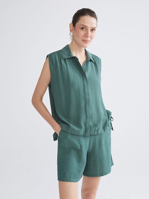 Lc Waikiki Yeni Sezon Dokulu Fiyonklu Oversize Kadın Gömlek