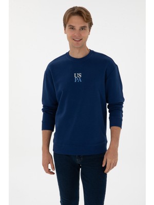 U.S. Polo Assn. Erkek Bisiklet Yaka Comfort Fit İndigo Basic Sweatshirt 50313760-VR028