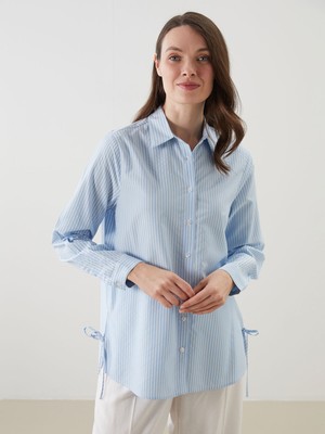 Lc Waikiki Yeni Sezon Çizgili Poplin Kadın Gömlek