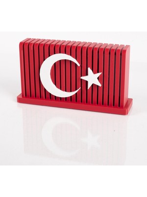 Kırmızı Beyaz 3D Türk Bayrağı Biblosu Ofis Masa Üstü Bayrağı Iş Yeri Hediyesi