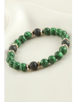 Ds-Derin Malahit Doğaltaş Bileklik-Yeşil