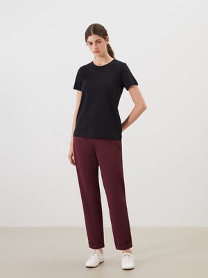 Lc Waikiki Yeni Sezon Beli Lastikli Dokulu Havuç Kesim Kadın Pantolon