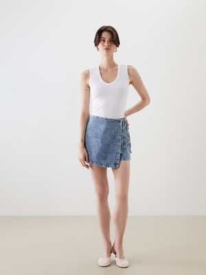 Lc Waikiki Yeni Sezon Standart Fit Kadın Jean Şort Etek