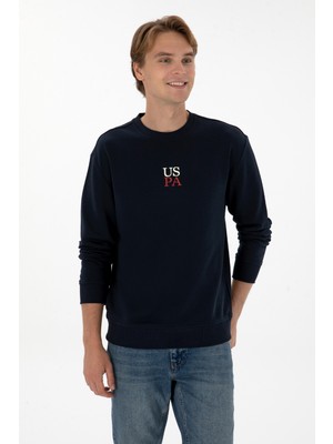 U.S. Polo Assn. Erkek Bisiklet Yaka Comfort Fit Lacivert Basic Sweatshirt 50313760-VR033