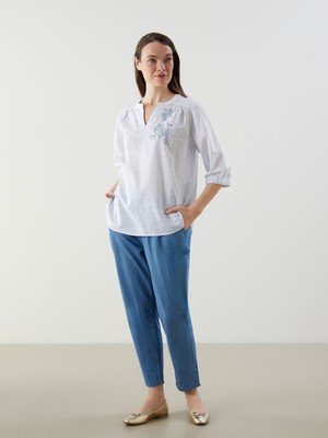 Lc Waikiki Yeni Sezon Beli Lastikli Straight Fit Kadın Jean Pantolon