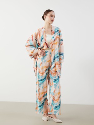 Lc Waikiki Yeni Sezon Beli Lastikli Desenli Kadın Pantolon