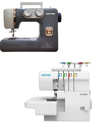 Jaktec A320 Dikiş Makinesi ve E360 4 Iplik Overlok Makinesi / Ev Tipi 2’li Makine Seti