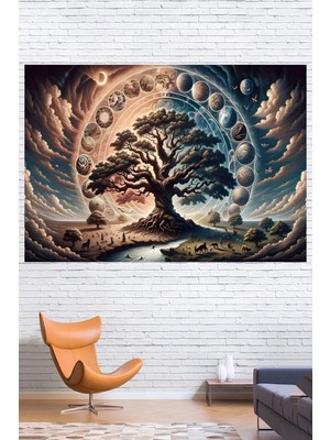 Cennet Ağacı Duvar Örtüsü Duvar Halısı Wall Tapestry