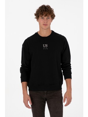 U.S. Polo Assn. Erkek Bisiklet Yaka Comfort Fit Siyah Basic Sweatshirt 50313760-VR046