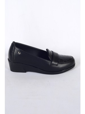 Pierre Cardin 54943 Siyah Kadın Dolgu Topuk Rahat Taban Günlük Ayakkabı