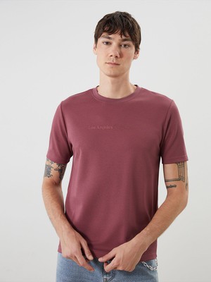 Lc Waikiki Yeni Sezon Bisiklet Yaka Baskılı Penye Erkek Tişört