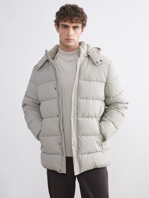 Lc Waikiki Yeni Sezon Rahat Kalıp Kapüşonlu Erkek Şişme Mont