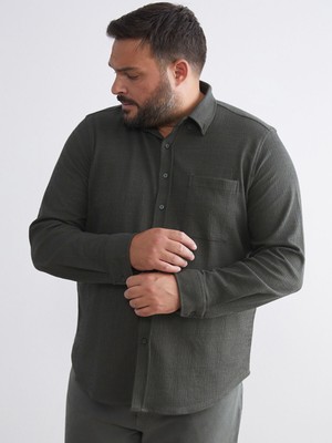 Lc Waikiki Yeni Sezon Büyük Beden Dokulu Erkek Gömlek