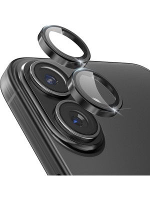 iPhone 17 Kılıf Aparatlı Kamera Koruma Renkli Lens Koruyucu Temperli Cam Koruma