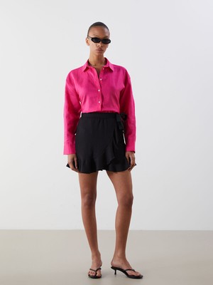 Lc Waikiki Yeni Sezon Beli Lastikli Dokulu Fırfırlı Mini Etek