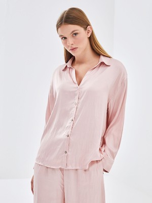 Lc Waikiki Yeni Sezon Oversize Saten Kadın Gömlek