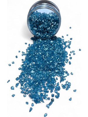 Stonechem Epoksi İçin Parlak Cam Kırıkları – 2-4 mm Gökyüzü Mavisi (Sky Blue) Dekoratif Süsleme Taşı 100 gr