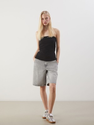 Lc Waikiki Yeni Sezon Bermuda Fit Kadın Jean Şortolon