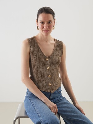 Lc Waikiki Yeni Sezon V Yaka Dokulu Kadın Yelek