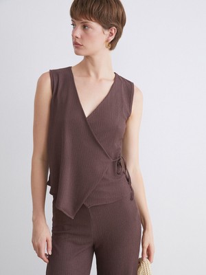 Lc Waikiki Yeni Sezon Kruvaze Yaka Dokulu Bluz