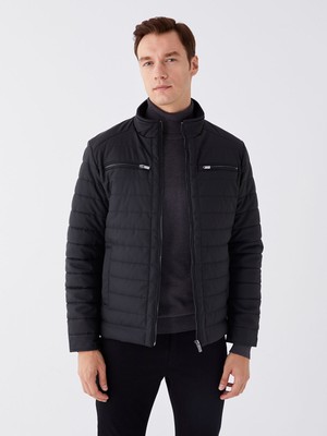 Lc Waikiki Yeni Sezon Standart Kalıp Dik Yaka Erkek Deri Görünümlü Mont