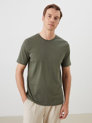 Lc Waikiki Yeni Sezon Büyük Beden Bisiklet Yaka Penye Erkek Tişört