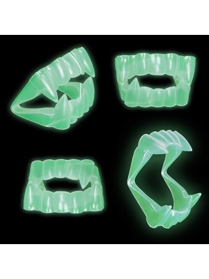 Karanlıkta Parlayan Fosforlu Çift Damak Takma Vampir Dişi