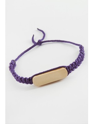 Ds-Derin Ahşap Makrome Örgülü Bileklik-Pembe