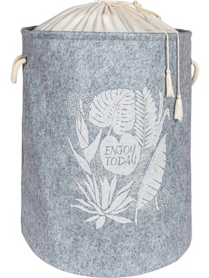 Torbalı ve Kulplu Püskül Detaylı Düzenleyici Çok Amaçlı Organizer Keçe Sepet -03631