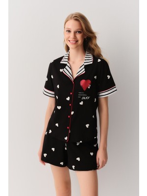Suwen Enjoy Gömlek Yaka Şort Pijama Takımı