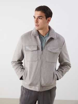 Lc Waikiki Yeni Sezon Slim Fit Gömlek Yaka Süet Erkek Mont