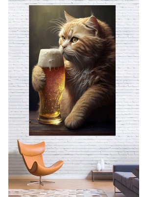 Kaliteli Kumaş , Karizmatik Kedi Duvar Örtüsü Duvar Halısı Wall Tapestry