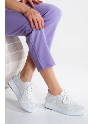 Kadın Hakiki Deri Desenli Comfort Ayakkabı 4056