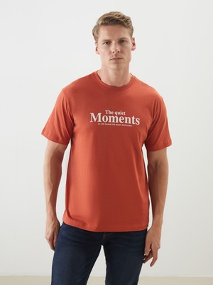 Lc Waikiki Yeni Sezon Bisiklet Yaka Baskılı Penye Erkek Tişört