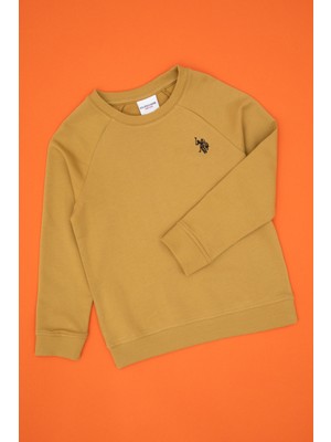 U.S. Polo Assn. Erkek Çocuk Hardal Basic Bisiklet Yaka Sweatshirt 50313832-VR151