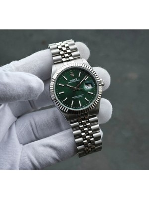 Zeralux Rolex Detejust Çelik Erkek Kol Saati - Zümrüt Yeşili Kadran & Çelik Kordon – Quartz Mekanizma