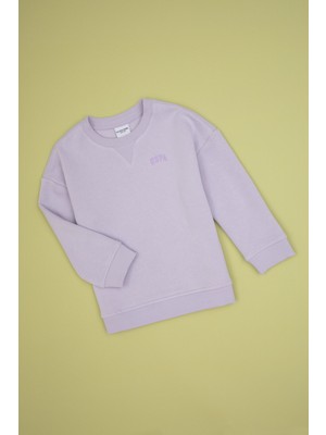 U.S. Polo Assn. Kız Çocuk Lila Şardonlu Bisiklet Yaka Basic Sweatshirt 50316810-VR245