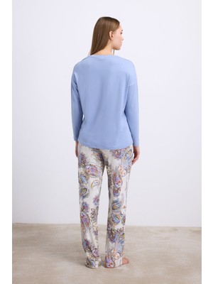 Anıl 11569 Bayan Pijama Takım -Indig - -- L