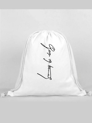 Atatürk Baskılı Sırt Çantası - Ip Büzgülü Spor Çanta