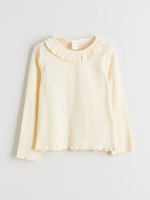 Lc Waikiki Yeni Sezon Fırfırlı Bisiklet Yakalı Kız Çocuk Bluz