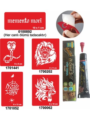 Kobra ve Kaplan Desenleri Hint Kınası ile Geçici Dövme Yapma Seti