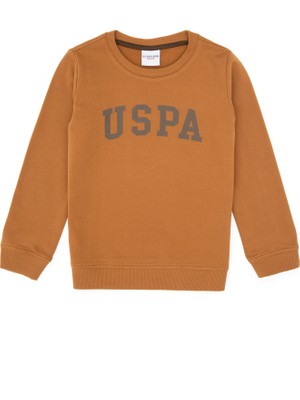 U.S. Polo Assn. Erkek Çocuk Camel Basic Bisiklet Yaka Sweatshirt 50313830-VR233