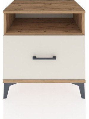 Hyperion Komodin Tek Raflı Tek Çekmeceli 60X44X64 Çam-Aytaşı