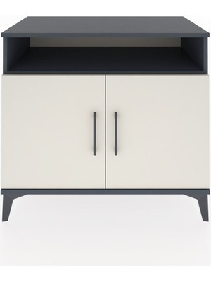 Hyperion Şifonyer 3 Raflı 2 Kapaklı 88X44X80 Antrasit-Aytaşı