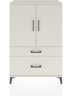 Hyperion Dolap 2 Raflı 2 Çekmeceli 2 Kapaklı 88X44X134 Aytaşı-Aytaşı