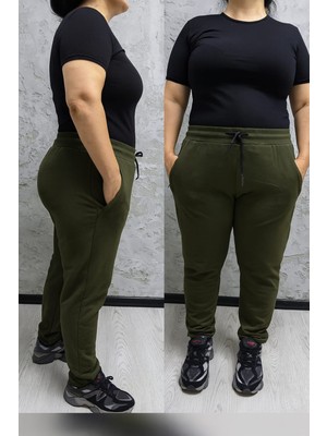 BSBYN-2310 Büyük Beden Kemer Paça Ribana Bayan Eşofman