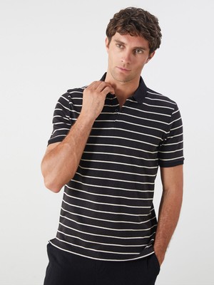 Lc Waikiki Yeni Sezon Polo Yaka Çizgili Penye Erkek Tişört