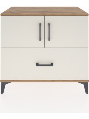 Hyperion Şifonyer Tek Raflı Tek Çekmeceli 2 Kapaklı 88X44X80 Çam-Aytaşı