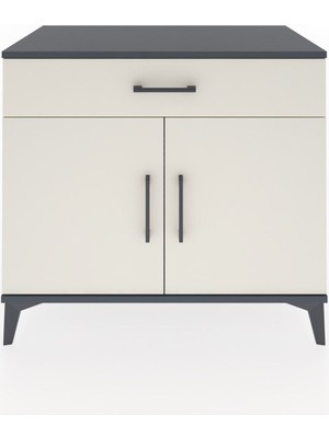 Hyperion Şifonyer Tek Çekmeceli 2 Kapaklı 88X44X80 Antrasit-Aytaşı